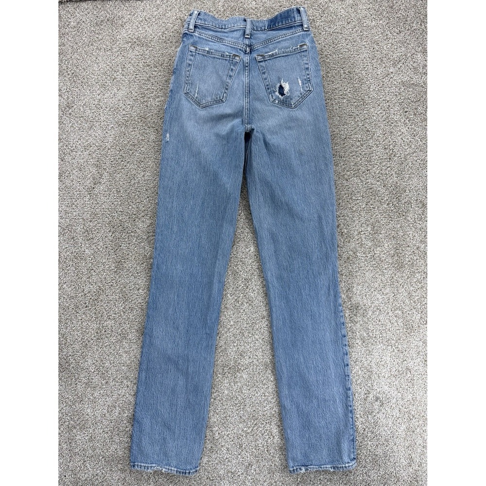 Abercrombie & Fitch 90s Straight Ultra High Rise Criss-Cross 25/0 XL Light Wash - Picture 6 of 14